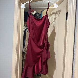 Princess Polly Deep Red Satin Mini Dress